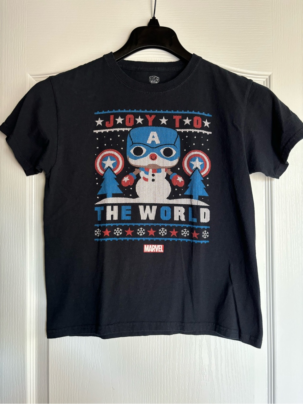 Marvel captain America funko tee joy to the world youth size large